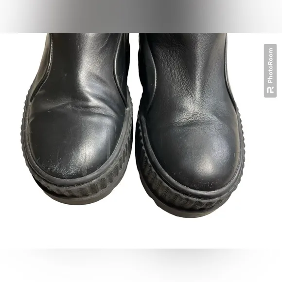 Rihanna FENTY PUMA Chelsea Sneaker Boots in Triple Black, Size 5.5