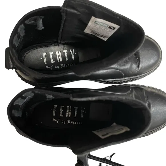 Rihanna FENTY PUMA Chelsea Sneaker Boots in Triple Black, Size 5.5