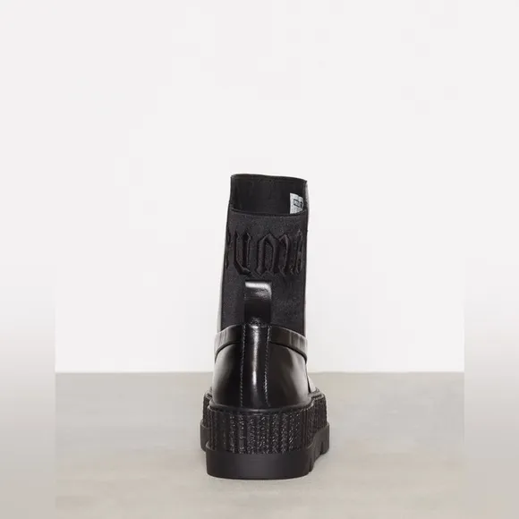 Rihanna FENTY PUMA Chelsea Sneaker Boots in Triple Black, Size 5.5