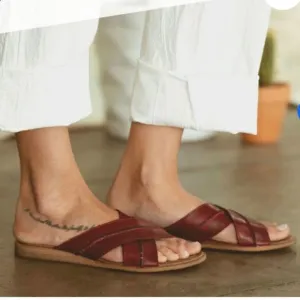ROAN® by Bed Stu Elvira slip-on Leather sandals Women’s Size 9.5