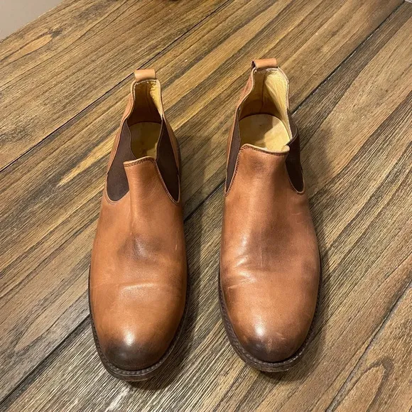 Roan by Bed Stu Men’s Tan Brown Burnished Leather Chelsea Boots Size 9 Casual