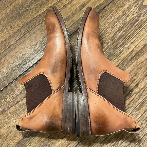Roan by Bed Stu Men’s Tan Brown Burnished Leather Chelsea Boots Size 9 Casual