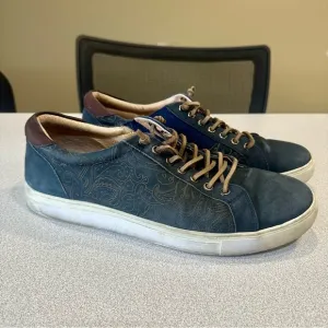 Robert Graham Lima RGL5018 Size 10.5 Men's Blue Suede Low Top Sneakers Shoes