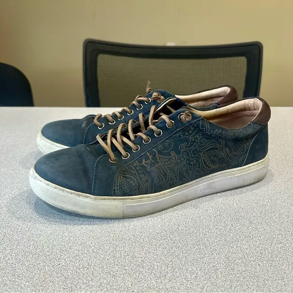 Robert Graham Lima RGL5018 Size 10.5 Men's Blue Suede Low Top Sneakers Shoes