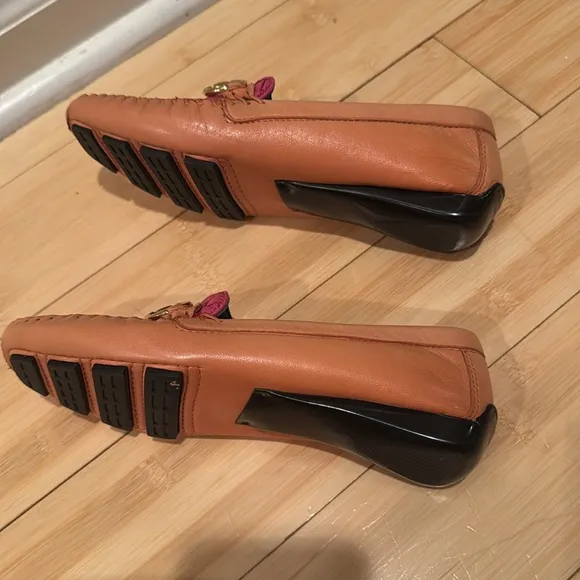 Robert Zur Designer Orange Crush and Fuschia Tglove Leather Loafers 6.5