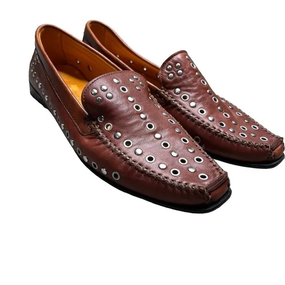 Robert zur grommet leather slip on flats 8.5 NARROW
