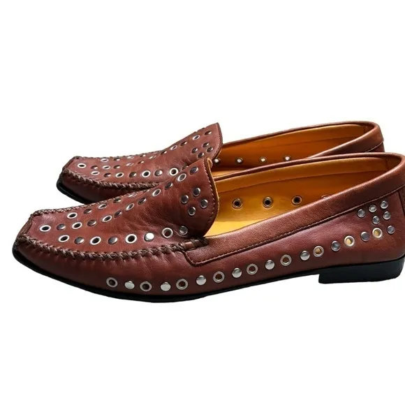 Robert zur grommet leather slip on flats 8.5 NARROW