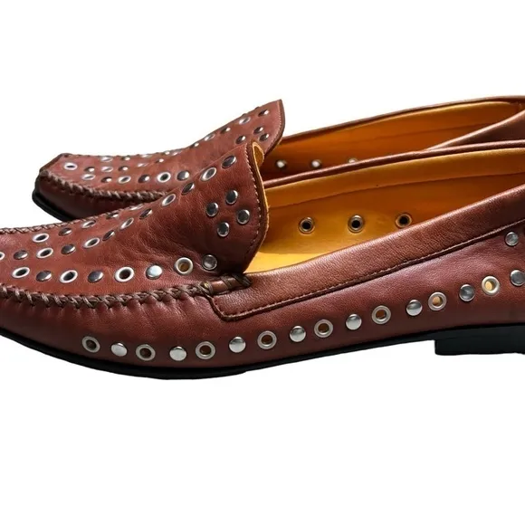 Robert zur grommet leather slip on flats 8.5 NARROW