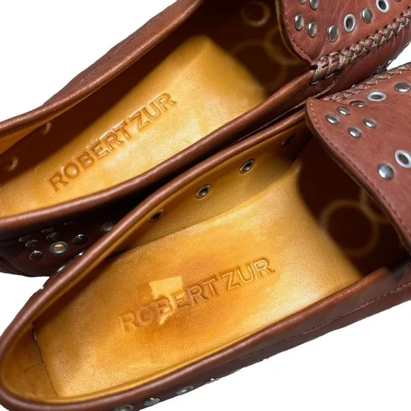 Robert zur grommet leather slip on flats 8.5 NARROW