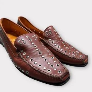 Robert zur grommet leather slip on flats 8.5 NARROW