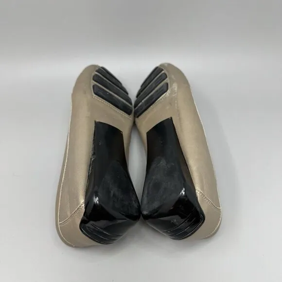 Robert Zur Petra Women Size 10.5 Bronze Silver Woven Leather Slip On Loafer