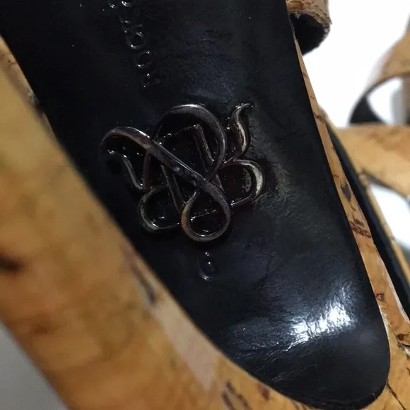 Rock &amp; Republic strap stilettos pump heels sandals natural glaze cork size 6