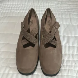 Rockport Suede Criss Cross Strap Mary Jane Flats Sz 12