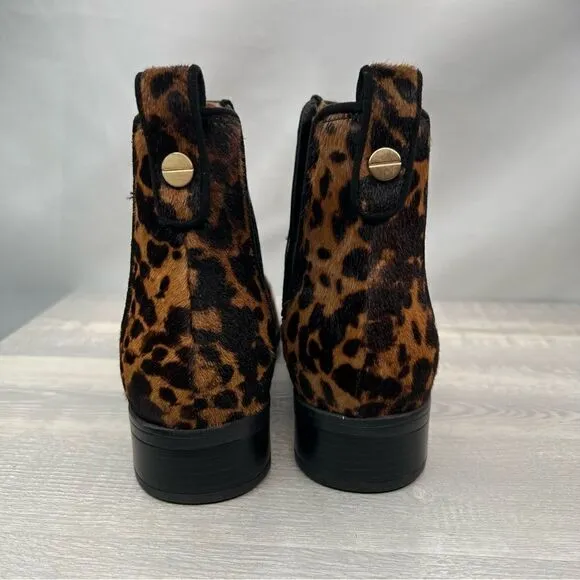 Rockport Larkin Chelsea Leopard cow hair Ankle boots NWT