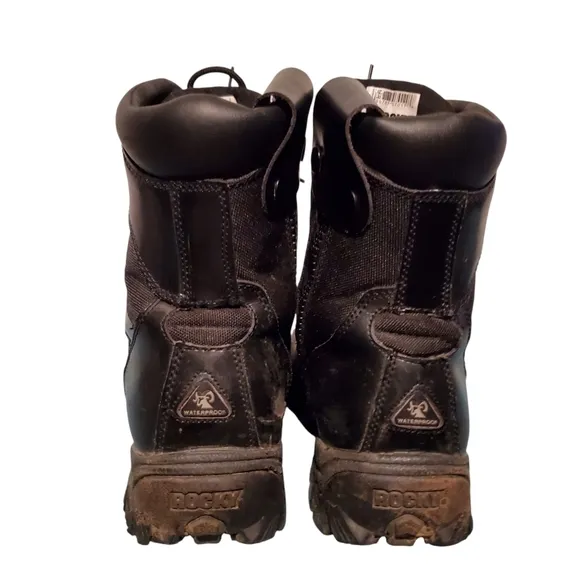Rocky Alpha Force Black Leather Lace-Up Combat Boots Men's Size 13W