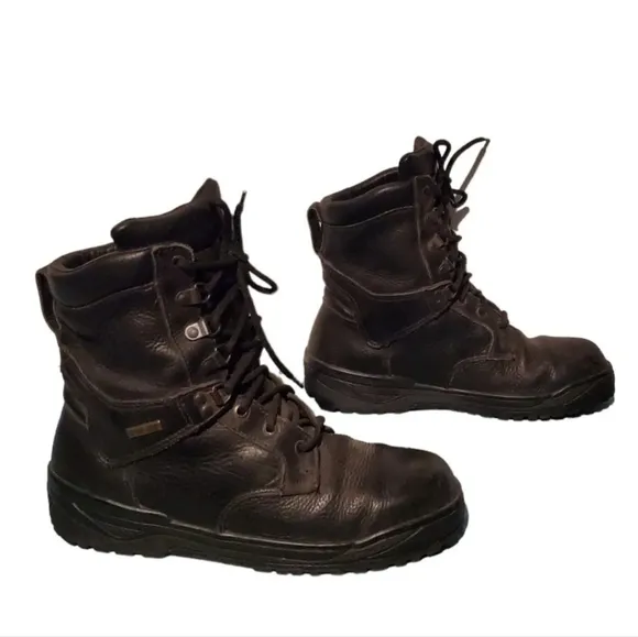 Rocky Black Leather Lace-Up Combat Boots Men's Size 10M, Made In U.S.A.