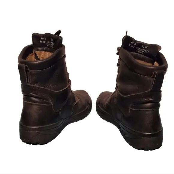 Rocky Black Leather Lace-Up Combat Boots Men's Size 10M, Made In U.S.A.