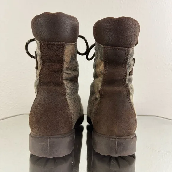 ROCKY Mens Brown Tan Leather Camouflage Gore-Tex Lace Up Outdoor Combat Boots