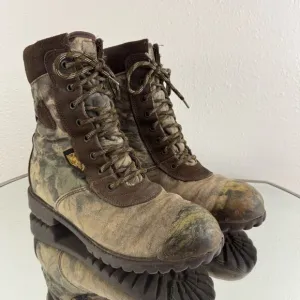ROCKY Mens Brown Tan Leather Camouflage Gore-Tex Lace Up Outdoor Combat Boots