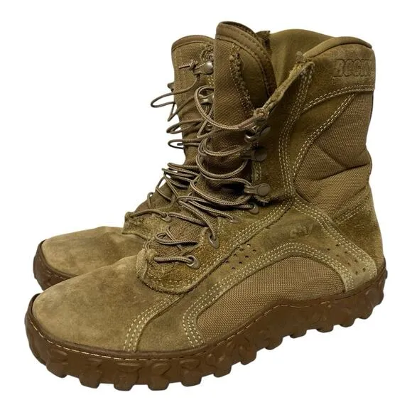 Rocky Mens S2V Tactical Special Ops Combat Boots Coyote Brown Leather Size 9.5 M
