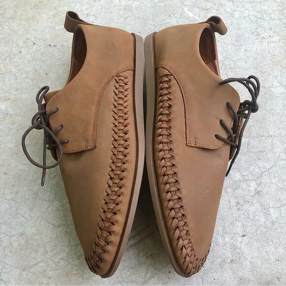 Rodd &amp; Gunn Shoes Hamilton Huarache Loafers Lace Up Brown Nubuck Leather Euro 45