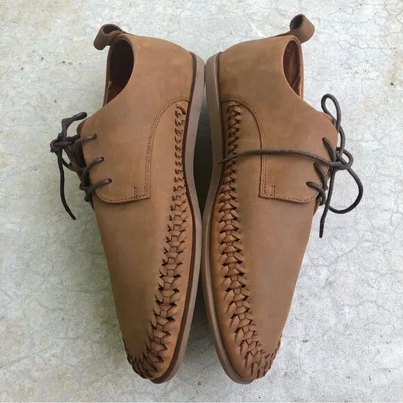 Rodd &amp; Gunn Shoes Hamilton Huarache Loafers Lace Up Brown Nubuck Leather Euro 45