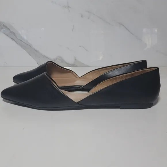 ROHB By Joyce Azria Black pointy toe D'Orsay ballerina flats NWOT Size 8.5