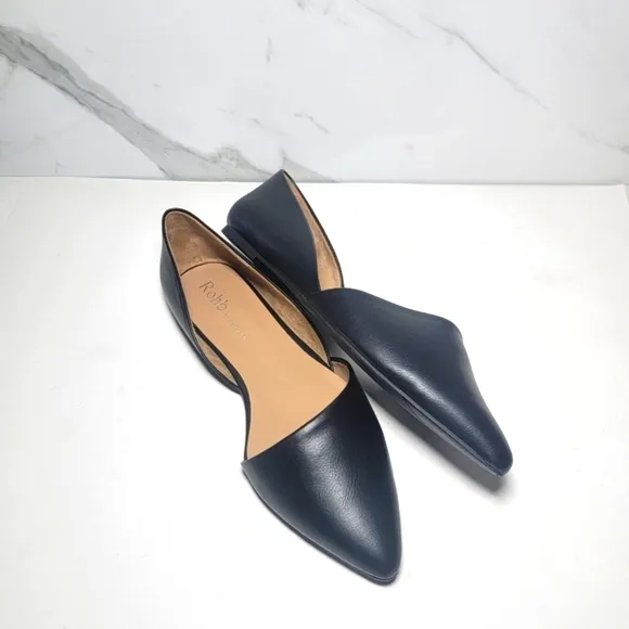 ROHB By Joyce Azria Black pointy toe D'Orsay ballerina flats NWOT Size 8.5
