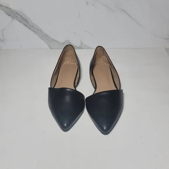 ROHB By Joyce Azria Black pointy toe D'Orsay ballerina flats NWOT Size 8.5