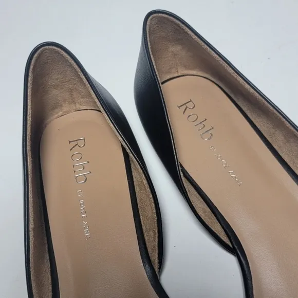 ROHB By Joyce Azria Black pointy toe D'Orsay ballerina flats NWOT Size 8.5
