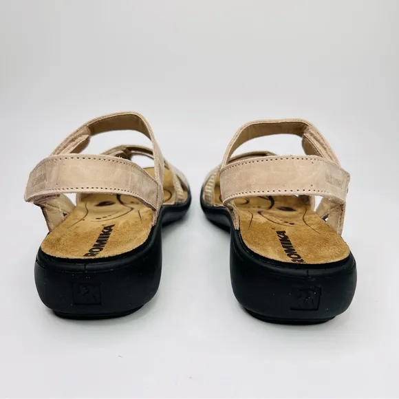 Romika Ibiza 103 Tan/Gold Leather  Hook &amp; Loop Closure Slip On Sandals