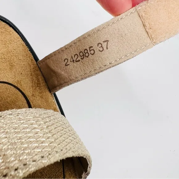 Romika Ibiza 103 Tan/Gold Leather  Hook &amp; Loop Closure Slip On Sandals