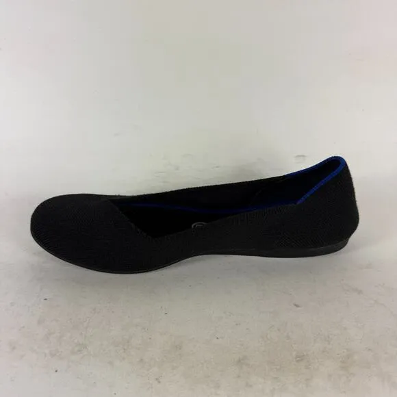 Rothys Ballet Flats Women's 8.5 Black Knit Slip-On Comfort Round Toe Casual