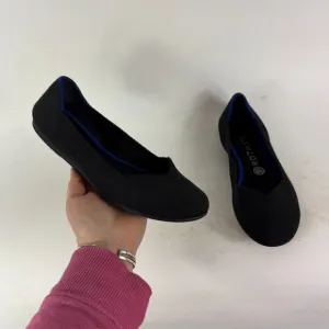 Rothys Ballet Flats Women's 8.5 Black Knit Slip-On Comfort Round Toe Casual