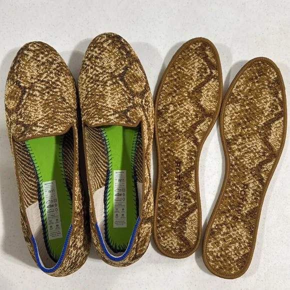 Rothy’s Bronze Python Size 11 Flats Round Toe Women’s