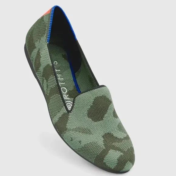 Rothy’s Camo Loafers Green Olive Flats Slip On Size 7