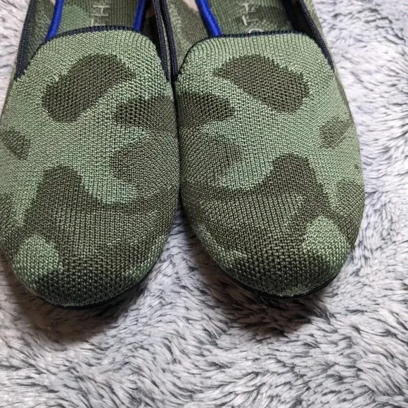 Rothy’s Camo Loafers Green Olive Flats Slip On Size 7