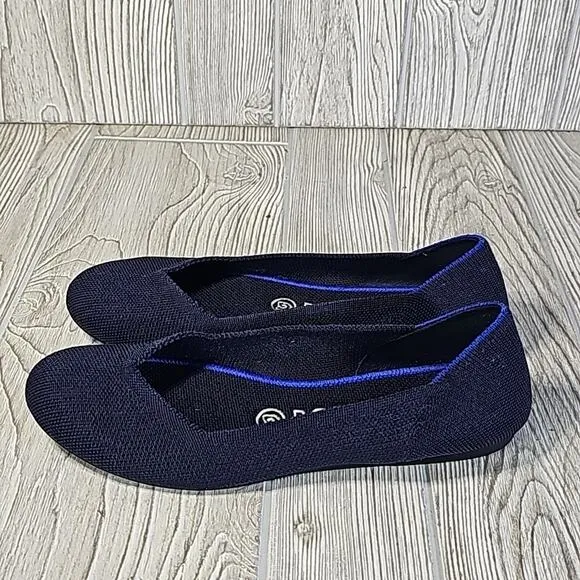 Rothy's Classic Navy Blue Round Toe Ballet Flats, Women's 7.5