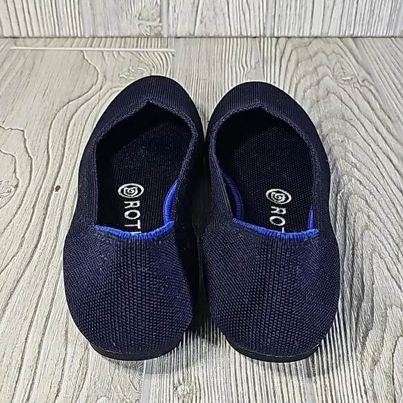 Rothy's Classic Navy Blue Round Toe Ballet Flats, Women's 7.5