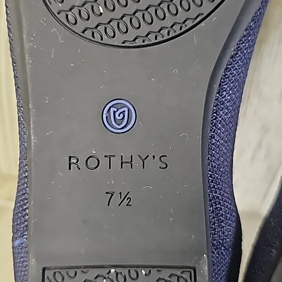 Rothy's Classic Navy Blue Round Toe Ballet Flats, Women's 7.5