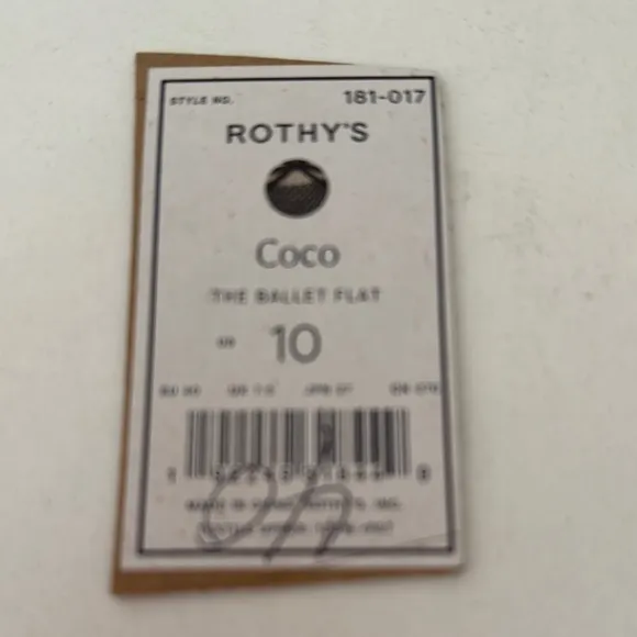 Rothy's Coco The Ballet Flat Cream and Black Woven Bow Tie Flats Size 10