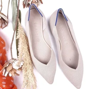 ROTHY'S Cream Leopard Print Sole Point Toe Flats Size 11.5