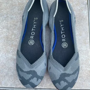 Rothy's Grey Camo Round Toe Flats