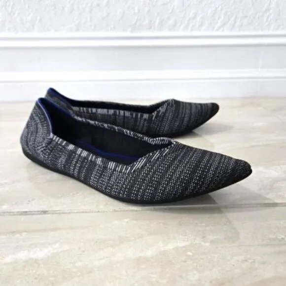 Rothy's Heather Granite Pointed Toe Flats Size 10