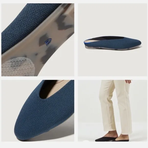 ROTHY'S Navy Demi-Mule Slide Flats Size 11,5