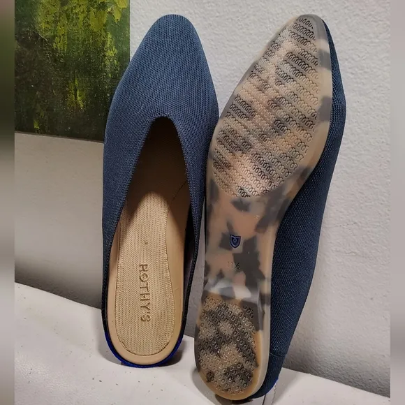 ROTHY'S Navy Demi-Mule Slide Flats Size 11,5