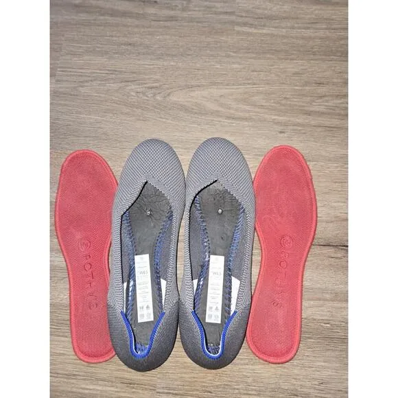 Rothy’s Pebble Grey Slip On Round Toe Flat Shoes Women’s Size 6.5