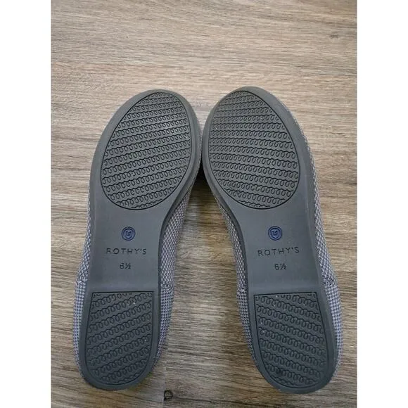 Rothy’s Pebble Grey Slip On Round Toe Flat Shoes Women’s Size 6.5