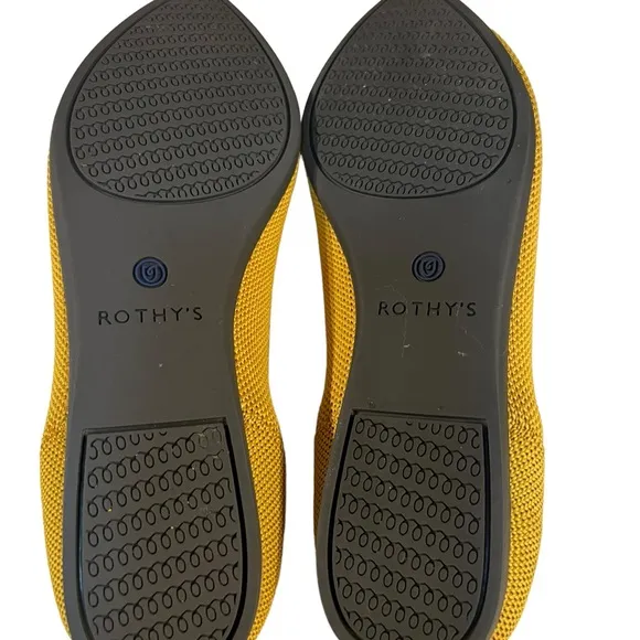 Rothys Point Sunflower Ballet Flats Sise 6.5 Pointed Toe Shoes Vegan