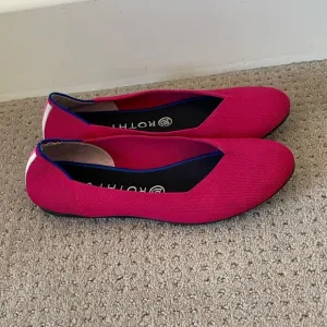 Rothy’s RARE RETIRED The Flat Women Hot Pink Marina Heel Stripe Flats Size 9